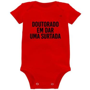Imagem de Body Bebê Doutorado em dar uma surtada - Foca na Moda, Vermelho, GG