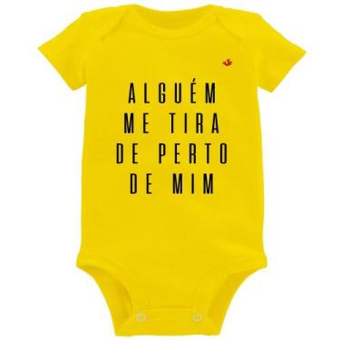 Imagem de Body Bebê Alguém me tira de perto de mim - Foca na Moda, Amarelo, GG