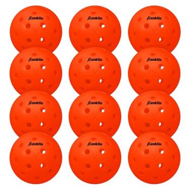 Imagem de Franklin Sports X-40 Pickleballs – Pickleballs ao ar livre – Pacote com 12 – Aprovado nos EUA – Ember – Bola Oficial dos Campeonatos Abertos de Pickleball dos EUA