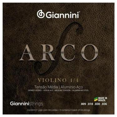 Imagem de Encordoamento Violino Giannini Geavva Aluminio 009/018/030/036. - NoBr