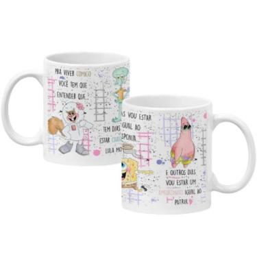 Imagem de Caneca Pra viver comigo bob esponja e amigos - Pammy canecas