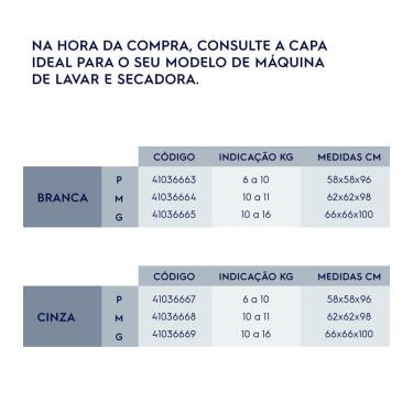 Imagem de Capa Cinza para Lavadora Electrolux Tamanho G