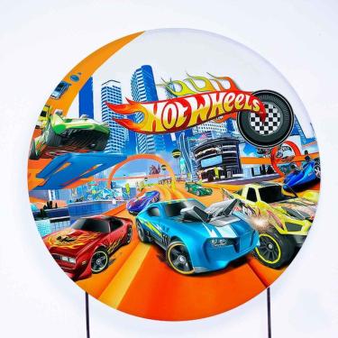 Imagem de Painel Decorativo para Festa 1,80x1,80 metros Vesti Fácil com Elástico Hot Wheels - Fera Print