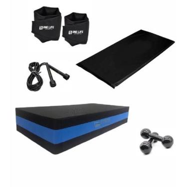 Imagem de Kit Caneleira 5Kg + Step 15Cm + Halter 3Kg+ Colchonete+Corda - Infinit