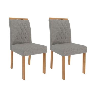 Imagem de Jogo Com 02 Cadeiras Juliana Wood Ii Madeira-linho Grafite