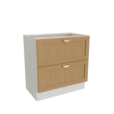 Imagem de Balcão 2 Gavetões 80cm Sem Tampo Arizona Cabecasa Madeiramadeira Branco-figueira