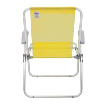 Imagem de Cadeira De Praia Tramontina Creta Master Em Alumínio Com Assento Amarelo