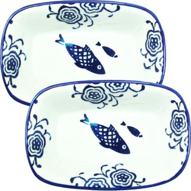 Imagem de Kit 12 Petisqueiras Travessa Pequena Bowl Peixe Oceano 100ml