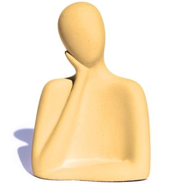 Imagem de Estátua Artesanal Família Pai 9 Cm Em Cimento Amarelo
