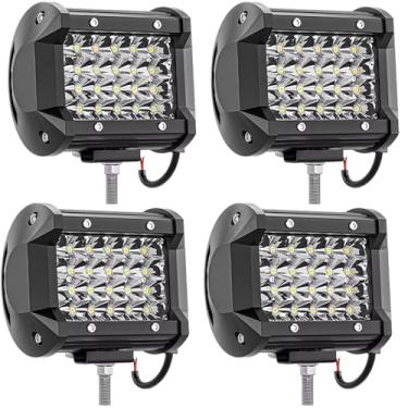 Imagem de LPNTBH Luzes Led Pod 4Lnch Barra De Luz 4 Peças 72W Funcionam 12/24 Volts Off Road Trator Inundação Para Caminhão Carro Atv Utv Suv Barco Pickup Carrinho Golfe Soprador Neve
