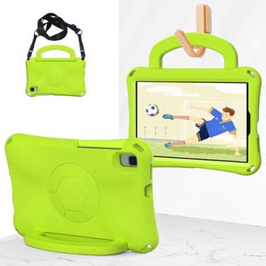 Imagem de Compatível com Samsung Galaxy Tab A9 8,7 polegadas modelo 2023 (SM-X110/SM-X115) Capa para tablet leve à prova de choque para crianças com alça e suporte(Grass green)