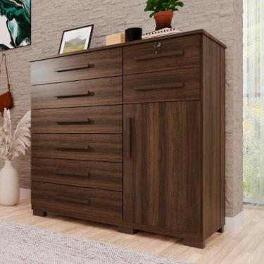 Imagem de Cômoda para Quarto 1 Portas 8 Gavetas Ônix Expresso Móveis - Espresso 