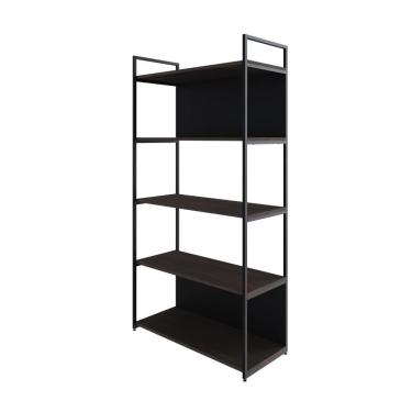 Imagem de Estante C/05 Prateleiras 152x80x33cm C/fundo Yon Terracota/est.preta Terracota/est.preta