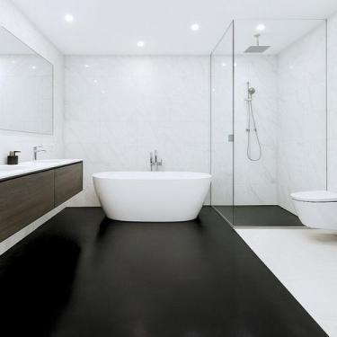 Imagem de Piso Vinílico em Manta PVC Preto Branco Dama ou Cimento 1x8m - Mob Cor