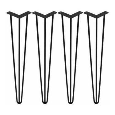 Imagem de Kit 4 Pés De Ferro Mesa Bancos Hairpin Legs 50cm Brinde - UP Box