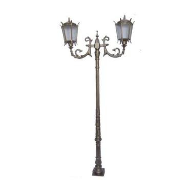 Imagem de Poste Colonial Las Vegas para Jardim de Alumínio 2 Luminária Vidro 2,5