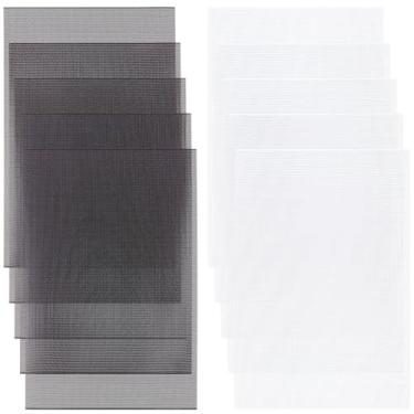 Imagem de CRASPIRE 10 peças 2 cores Fursuit Eye Mesh 30 x 20 cm branco preto PVC rede de plástico 0,8 mm furo impermeável malha imprimível para furries cosplay DIY artesanato adereço fazendo escultura decoração