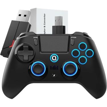 Imagem de QRD Controle sem fio Spark N5 para PS5 Pro Slim PS4 PS3 PS2 Steam Deck PC Windows Mac iOS Android TV Box, joystick de gamepad Halleffect com touchpad, giroscópio de 6 eixos, vibração dupla, mapeamento