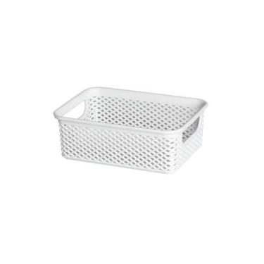 Imagem de Cesto Organizador Decorativo Multiuso Branco 17X12X6Cm - Paramount