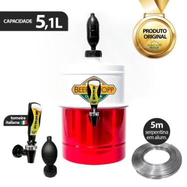 Imagem de Chopeira Portátil a Gelo Beer Chopp 5,1 Litros - Branca, Branca/Vermel