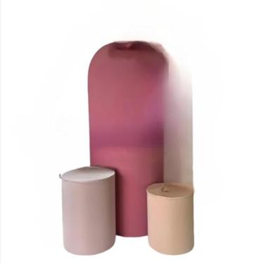 Imagem de TRIO CAPAS MESAS CILINDROS + capa para painel romano 2M X 1M MESMA COR DOIS LADO(kit tons rosa antigo + ROMANO)
