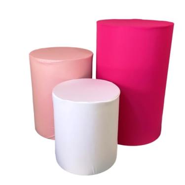 Imagem de kit Capa Trio de Cilindro Decoração Festa Veste Facil - multicolorido - ESCOLHA COMO QUISER Organização de Decoração para Festas(BRANCO/PINK/ROSA)