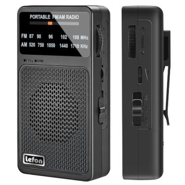 Imagem de TRELC Rádio portátil AM FM, rádios de bolso com excelente recepção, entrada para alto-falante e fone de ouvido, mini rádios transistores operados por bateria com clipe traseiro para uso interno
