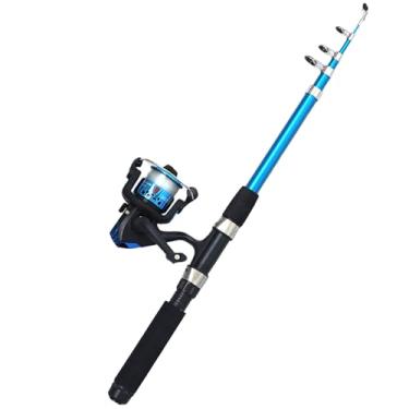 Imagem de Vara de pesca ultraleve, vara de pesca de bolso, varas ultraleves telescópicas com molinete giratório, kit de mastro dobrável portátil para água salgada e doce para uso ao ar livre