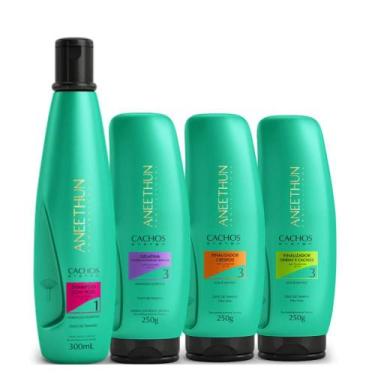 Imagem de Aneethun Cachos Shampoo 300ml + Finalizador Crespos + Ondas e Cachos +
