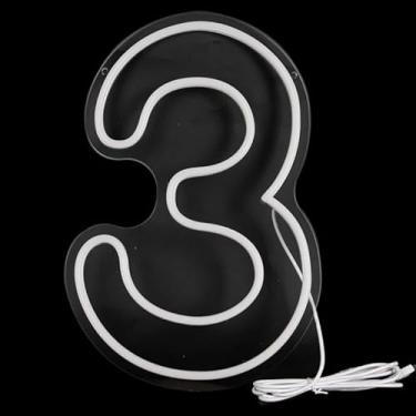 Imagem de Número para Festa de Aniversário, Letreiro Neon LED Acrílico – Luz de Parede USB/Bateria 38 cm Cor Branco Quente – Decoração de Aniversário, Casamento, Festa, Negócios e Salão de Beleza (3)