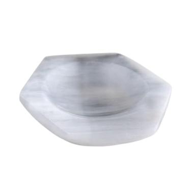 Imagem de harayaa Tigela de carregamento de selenita, suporte para joias, presente, decoração para casa, relaxamento, bandeja de armazenamento elegante, peça central, 12cm