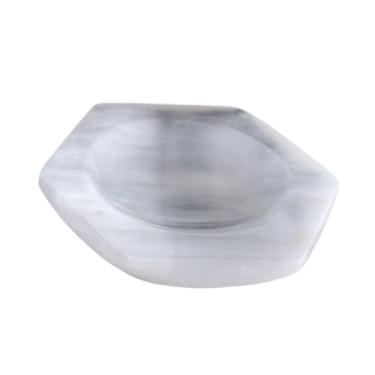 Imagem de harayaa Tigela de carregamento de selenita, suporte para joias, presente, decoração para casa, relaxamento, bandeja de armazenamento elegante, peça central, 9cm