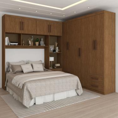 Imagem de Guarda-Roupa Casal Modulado Paradise 10 Portas 6 Gavetas Freijó - Pm