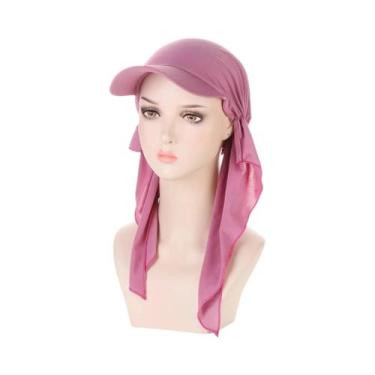 Imagem de Boné Hijab Interno de Modal Macio - Turbante para Mulheres, Roxo