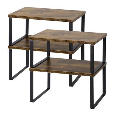 Imagem de Prateleira de bancada de cozinha MOOACE, conjunto empilhável de 4 marr