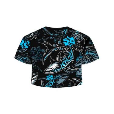 Imagem de Blusa Cyclone Dif Cropped Tribal Shark, Preto, G