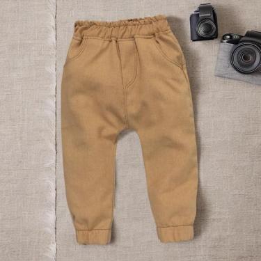 Imagem de Calça Jogger Ecolinho Caqui Para Bebês Meninos 0-12 Meses - Era Uma Ve