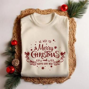 Imagem de Camiseta Unissex Natal We Wish You Merry Christmas Festa Personalizada