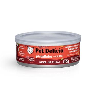 Imagem de Pet Delícia Picadinho de Carne 110g, Alimentação Natural para Gatos para Digestão e Hidratação