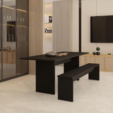 Imagem de Mesa de Jantar 200x80x74cm 25mm C/01 Banco Essence - Metalig