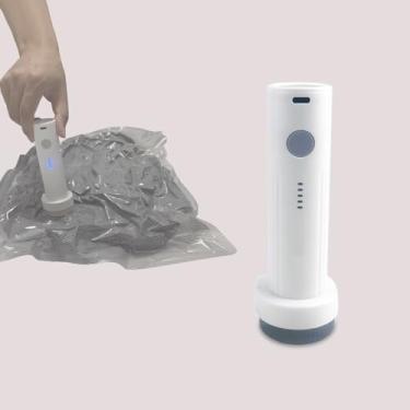 Imagem de Bomba de vácuo elétrica sem fio para sacos de armazenamento a vácuo, bomba de ar de viagem, bomba USB portátil para sacos de vedação a vácuo – ideal para roupa de cama/roupas (sacos de armazenamento