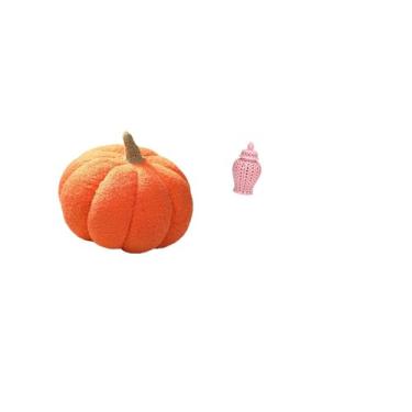 Imagem de Fenteer Almofada de Pelúcia de Abóbora de Halloween para Decoração de Sofá de Quarto E Vaso de Cerâmica E Porcelana com Tampa para Arranjos Florais E Exibição