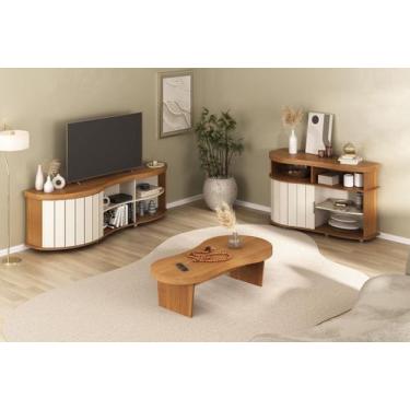 Imagem de Kit 3 Peças P/ Sala de Estar c/Mesa de Centro, Buffet e Rack Magnum - 