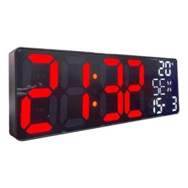 Imagem de Relógio De Parede E Mesa Led Digital Com Luzes Ambiente 32cm - Oásis M