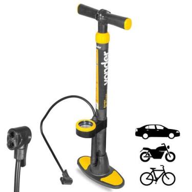 Imagem de Bomba Encher Pneu Ar Bicicleta Moto Carro Manômetro Vonder