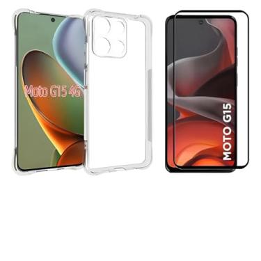 Imagem de Kit Capa Anti Impacto + Película Vidro 3D 9D Protetora P/Motorola Modelos Todos (Moto G15)