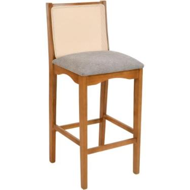 Imagem de Banqueta Toscana Madeira Maciça Encosto Tela Sling - Fassina, Carvalho