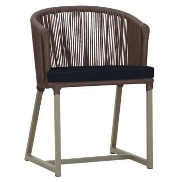 Imagem de Cadeira De Jantar Noronha Alumínio Fendi E12 Trama  Marrom