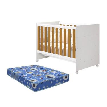 Imagem de Berço Americano Katatau Branco Savana Com Colchão D18 - Reller Móveis Branco Savana