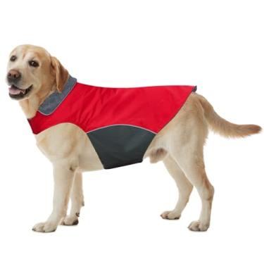 Imagem de BONAWEN Casaco de inverno para cachorro impermeável espesso para cães grandes (vermelho, GG)